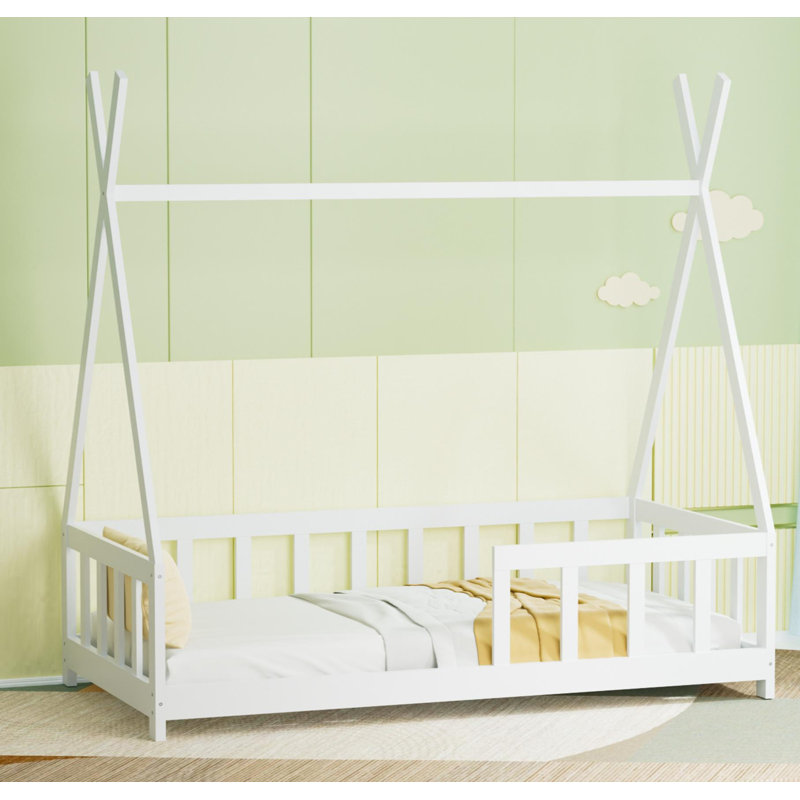 Cadre de lit de tente pour enfants, lit simple en bois Montessori pour enfants, filles, garçons