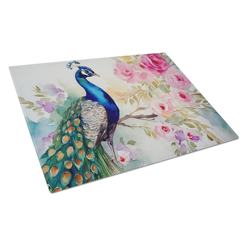 Peacock Glass Cutting Board