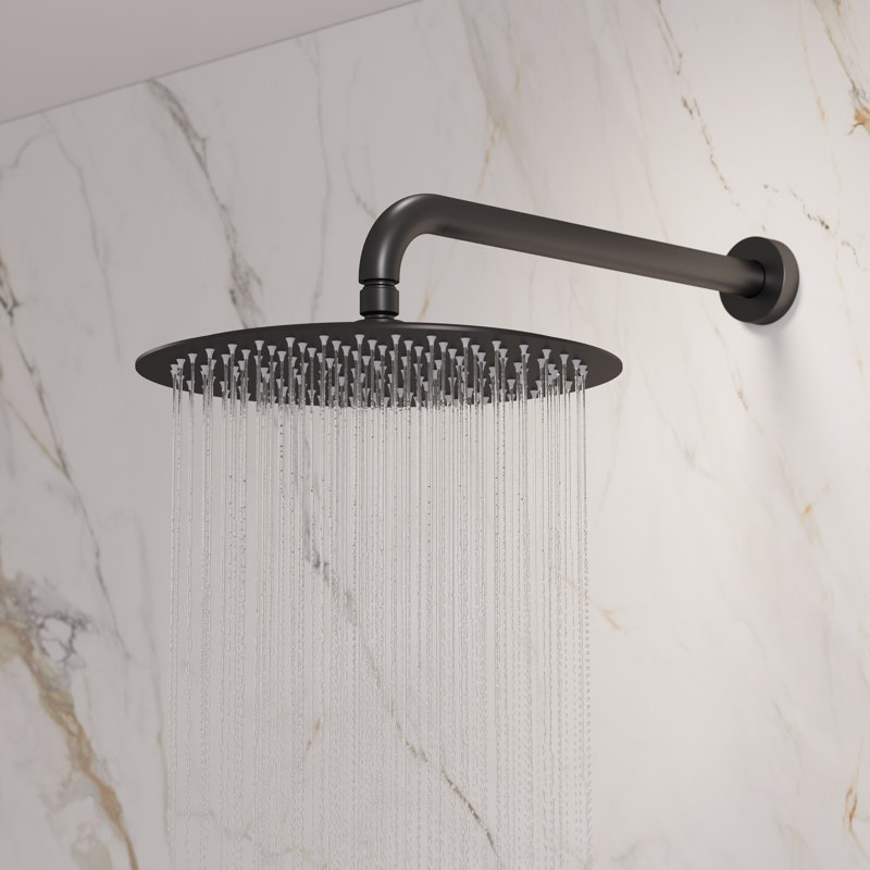  Tinian Thermostatic Shower System with Split Control Panel Dual 12" & 6" shower head, Handheld Shower in Matte Black