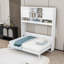 Grand lit escamotable en bois avec tablettes