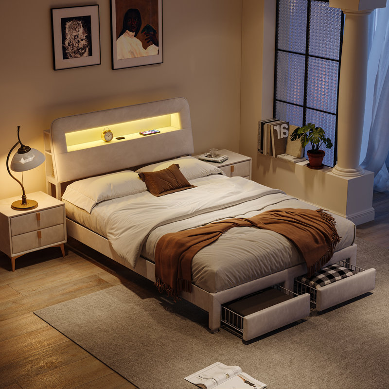 Upholstered Storage Bed, European Kingsize (160 x 200 cm)