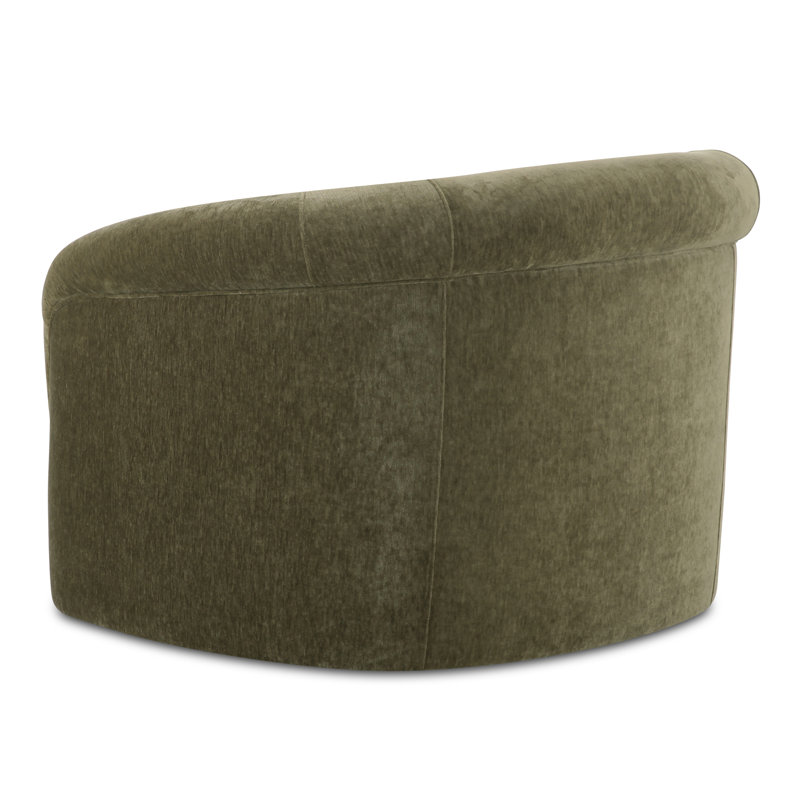 Upholstered Armchair, Dark Green Performance Chenille