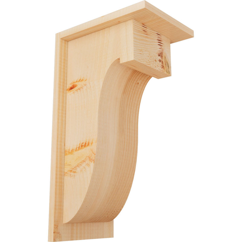 Corbeau Del Monte avec contre-plaque, H 18 po x l 7,5 po x P 10 po, Sapin de Douglas, Lisse