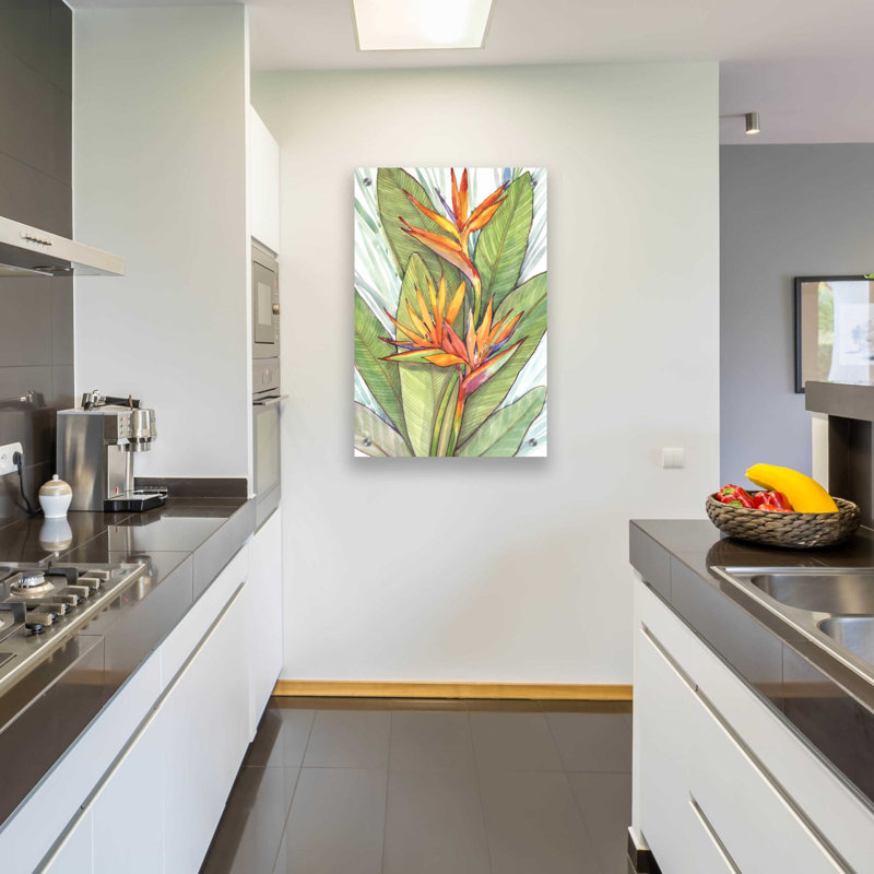 «Tropical Botanical Paradise I» par Tim O'Toole, art mural en verre acrylique, H 36 po x l 24 po x P 0,2 po