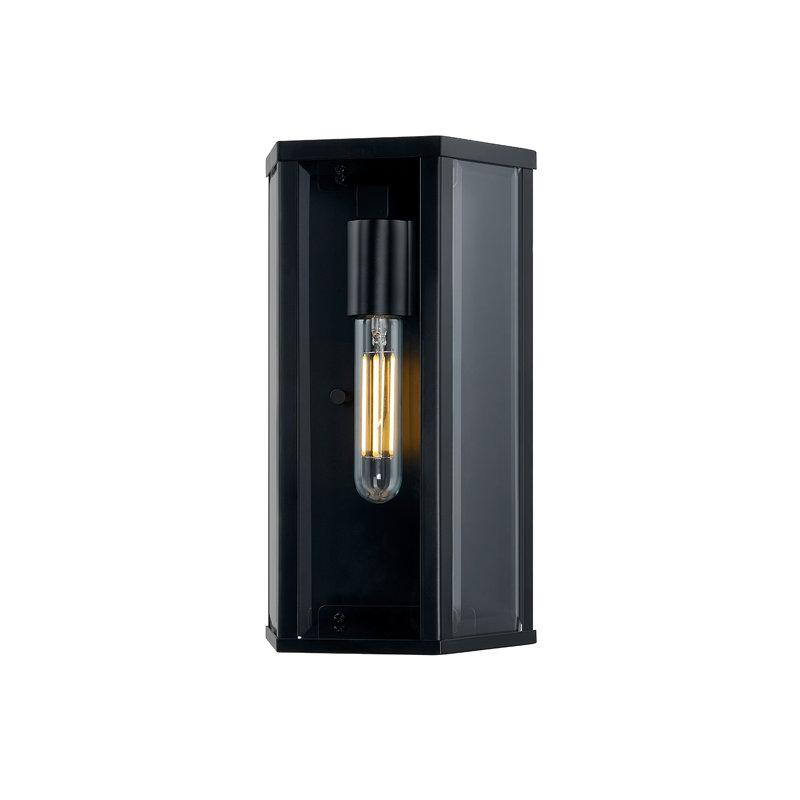 Fusion - Edgeworth Pocket ADA Outdoor Wall Sconce - Matte Black - Clear Glass Shade
