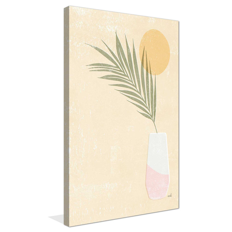 Sun Palm II Blush - peinture, L 42 po x H 72 po, Toile tendue