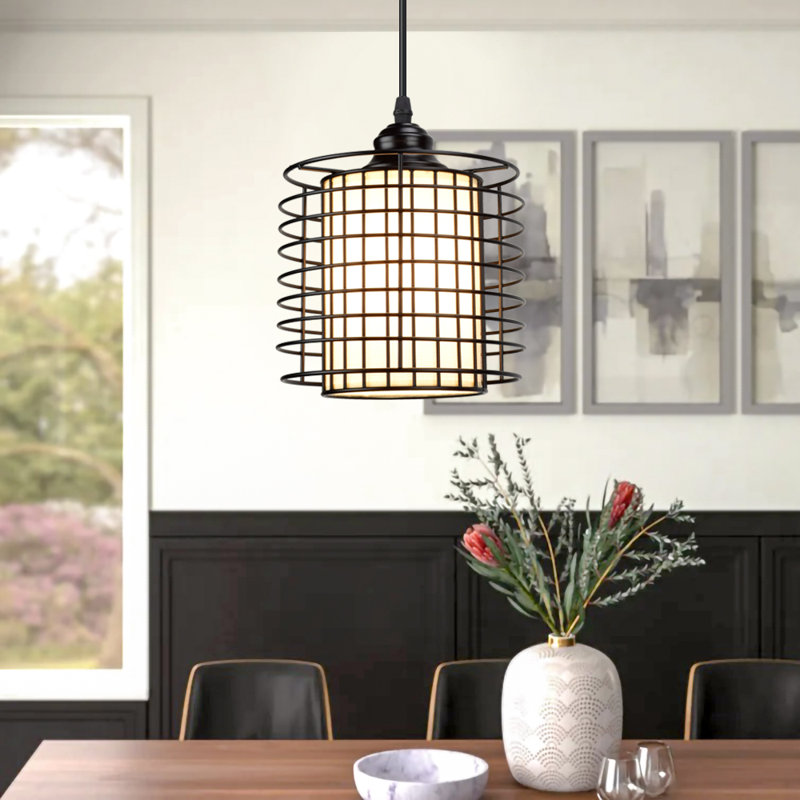 Luminaire suspendu cylindrique à 1 lumière