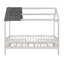 Lit simple en bois avec clôture, blanc et gris (ANCIEN SKU: WF289640AAD)