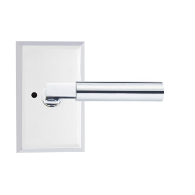 Bravura 845-G1 Sumpter Privacy Lever on Beveled Rectangular Rose in Polished Chrome