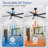 Beil 52/65 inch Large Modern Ceiling Fan with Light Kit and Remote Control, 3 LED Colors, 6 Speed Noiseless DC Motor, 5 Plywood Blades, for Indoor/Covered Outdoor Use-673680667-737384909-673680664