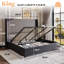 Lit de rangement rembourré relevable-592527226