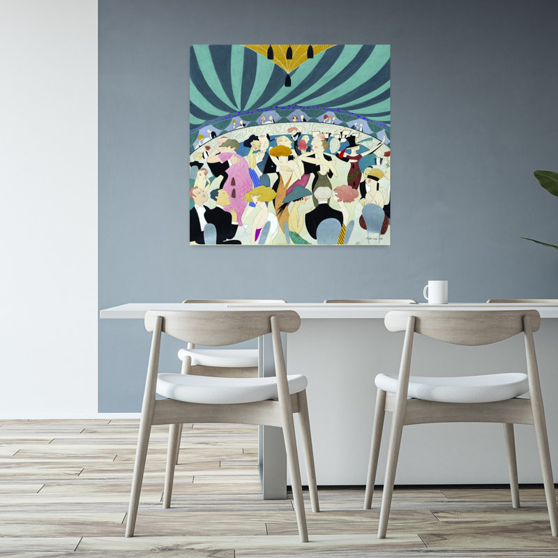 Soirée abstraite, art contemporain, H 32 po x l 32 po