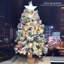 Arbre de Noël artificiel pré-éclairé 3 pi, arbre de Noël enneigé avec 70 lumières DEL, 140 branches, 7 pommes de pin, 10 baies rouges pour bureau, alimenté par piles