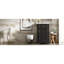 Meuble-lavabo de 20 pouces avec lavabo en céramique. Compact et élégant. Protection contre le débordement. Étagère réglable à fixation sur porte. Finition noire. Évier de construction, porte à fermeture en douceur, rangement pour un espace serein