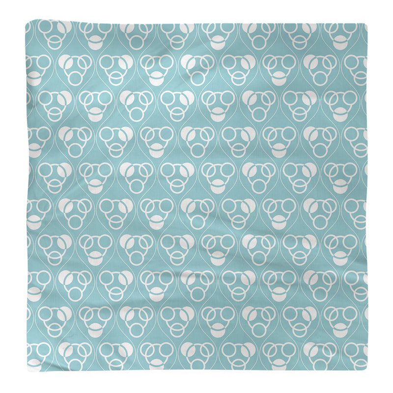 Serviette de table en coton classique Circles Waves, Bleu sarcelle / blanc, Croisé en coton, H 0,1 po x l 10 po x P 10 po