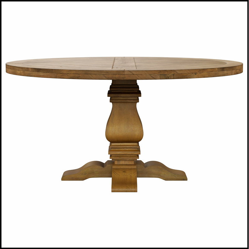 Table de salle à manger Rhea Rustic Honey en bois, parfaite pour les rassemblements confortables et invitants