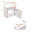 Meuble-lavabo mural gain de place avec lavabo en résine, porte à ouverture par simple pression et charnières à fermeture en douceur