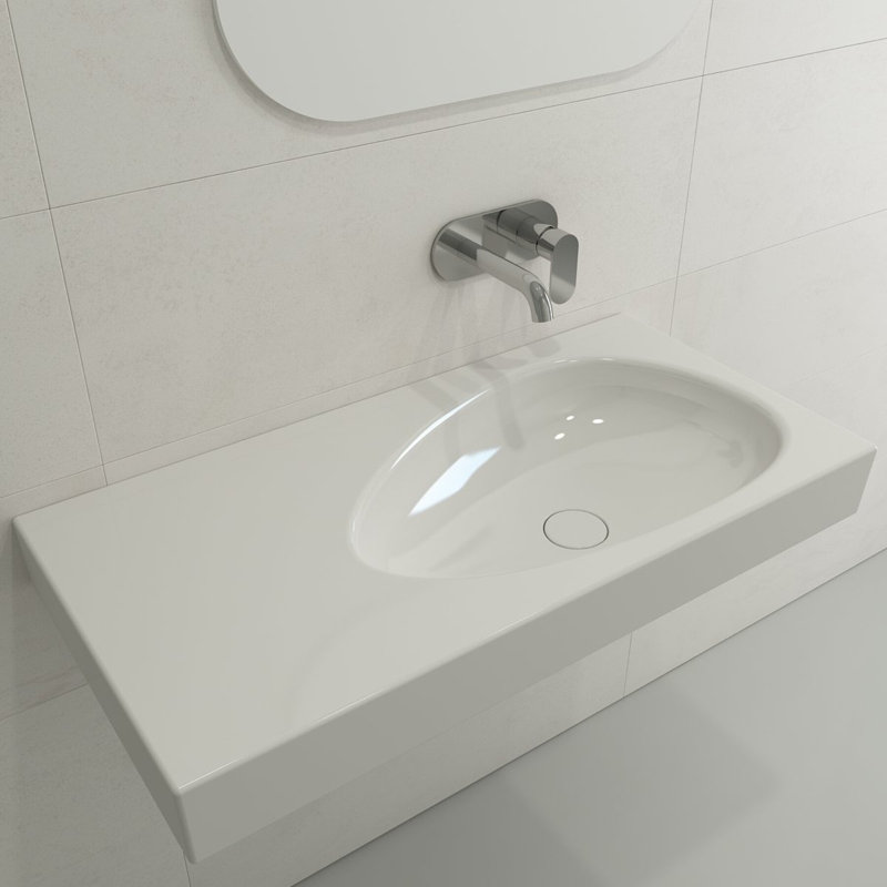 Etna 35.5'' L Bathroom Sink, White