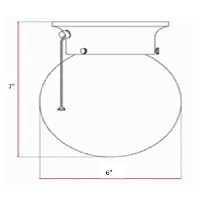Whitmer Glass Flush Mount, 7" H x 6" W x 6" D, Satin Nickel