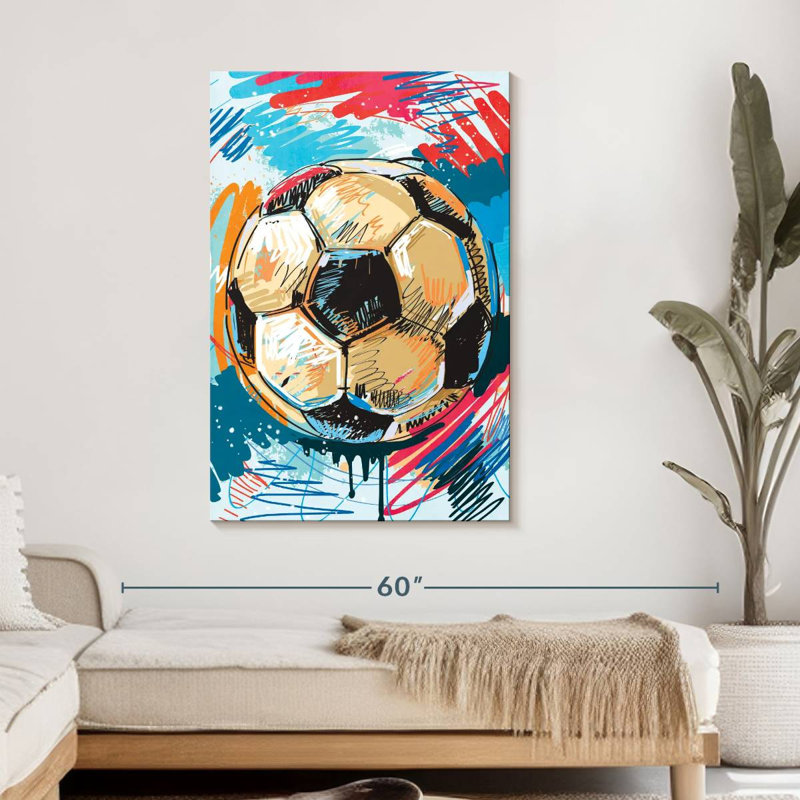 «Fun Soccer Ball», reproduction sur toile tendue, H 45 po x l 30 po x P 1,25 po