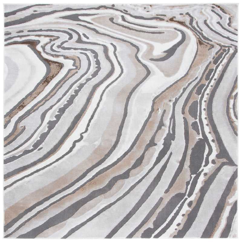 Tapis abstrait Spurrell Performance, Carré 6 pi 7 po