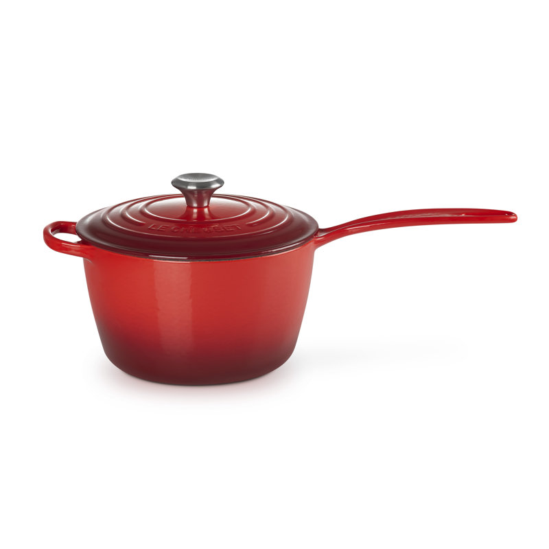 Le Creuset Signature Cast Iron Saucepan, Cerise, 20cm