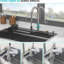 Évier de cuisine 33 po x 22 po x 10 po en acier inoxydable de calibre 16 noir T304 avec cascade, robinet coulissant et passoire