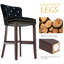 Chaise de salle à manger capitonnée en velours à oreilles