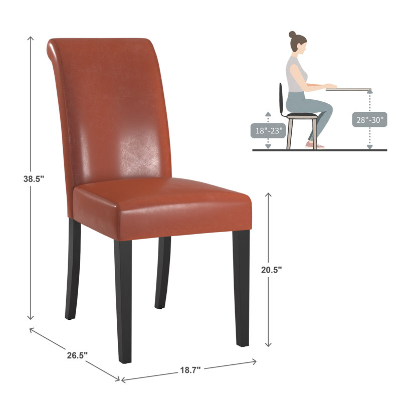 Chaise Parsons rembourré Alexa-Mae, Rouge vin
