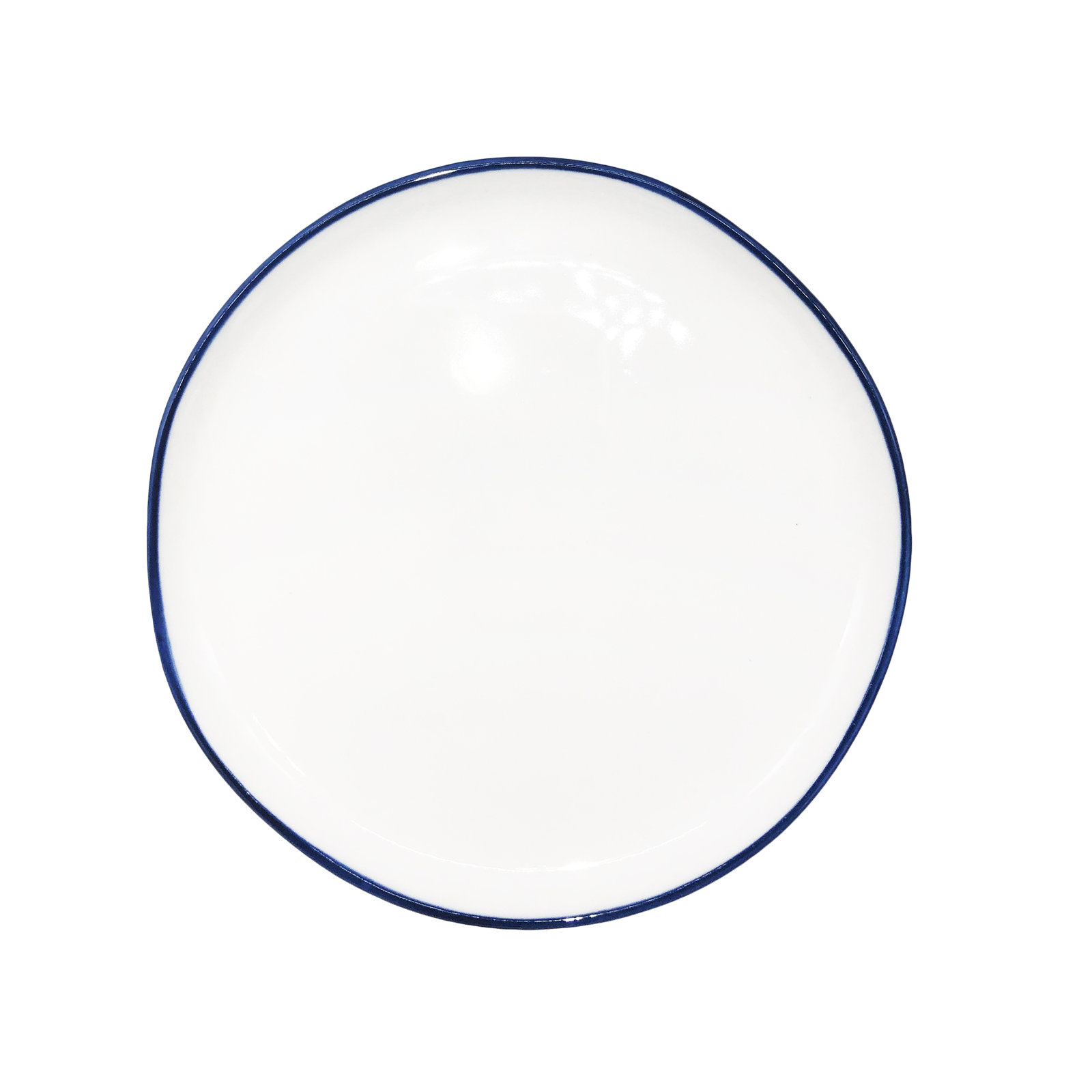 Canvas Home Abbesses Colored Rim Porcelain Appetizer Plate, Blue
