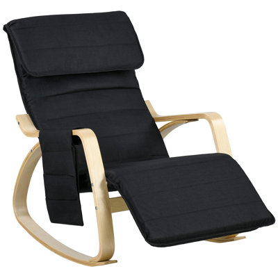 HOMCOM Rocking Chair Recliner with Adjustable Footrest