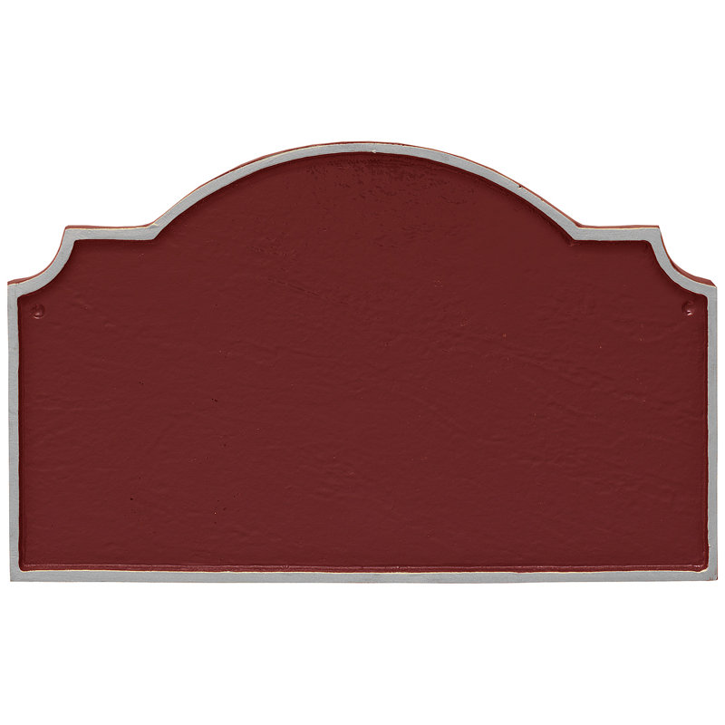 Plaque d'adresse Vanderbilt Estate One Line, Rouge brique / argent, Oui