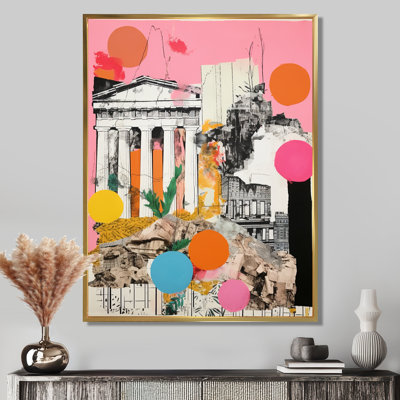 Ancient Greek Collage Parthenon - Abstract Landscape Wall Art