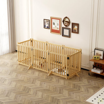 Barrières pour chien autoportantes en bois pour la maison, barrières pour portes, escaliers, barrière pour chien en bois pour l'intérieur, clôture pour escalier - 8 panneaux H 31 po