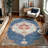 GLN Rugs Vintage Collection - Machine Washable Area Rug, Vintage Washable Rug, Non Slip Area Rug, Low Pile Living Room Rug, Bedroom Rug, Bathroom Rug - Easy Clean (Blue and Multicolor Rug)-66446144