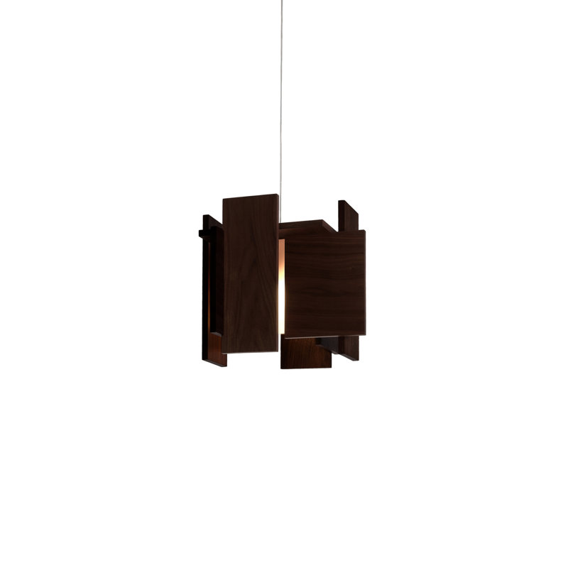 Abeo L 1 - Light LED Pendant, 3500K (Cool), Low Profile, Dark Stained Walnut
