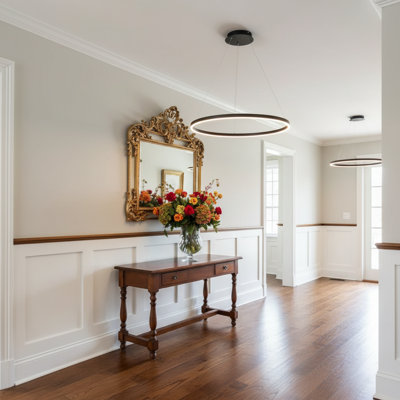 Stockham 1-Light Chandelier Round Circle LED Kitchen Island Pendant Remote Dimming