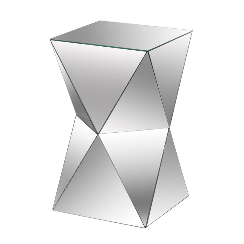 Hanchett Mirrored Glass Top End Table
