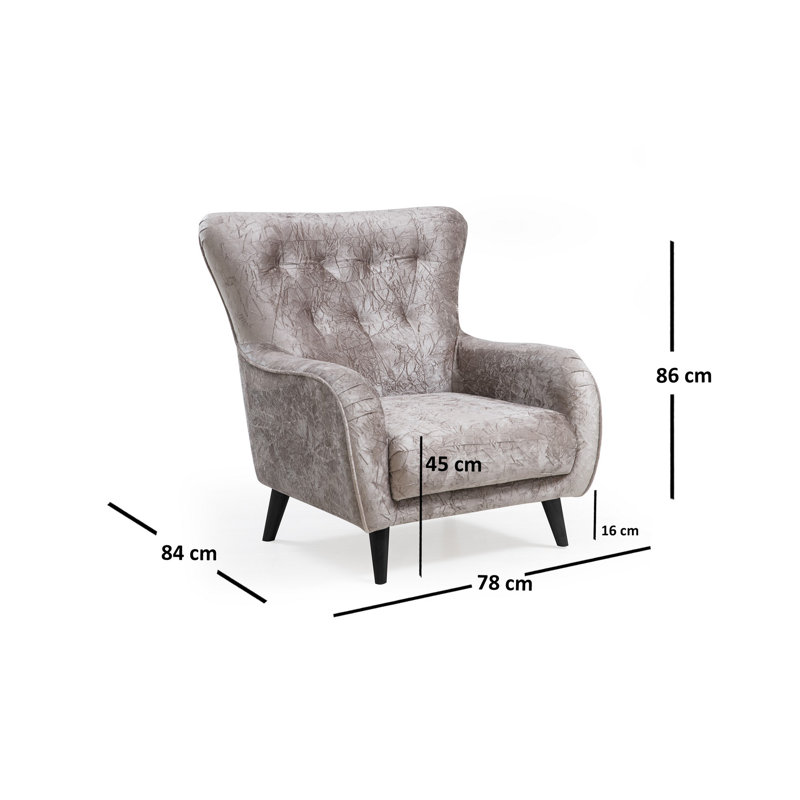 Fauteuil capitonné en polyester 33,07 po Cristopher