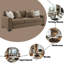 Canapé contemporain en tissu suède brun Darya avec 4 coussins