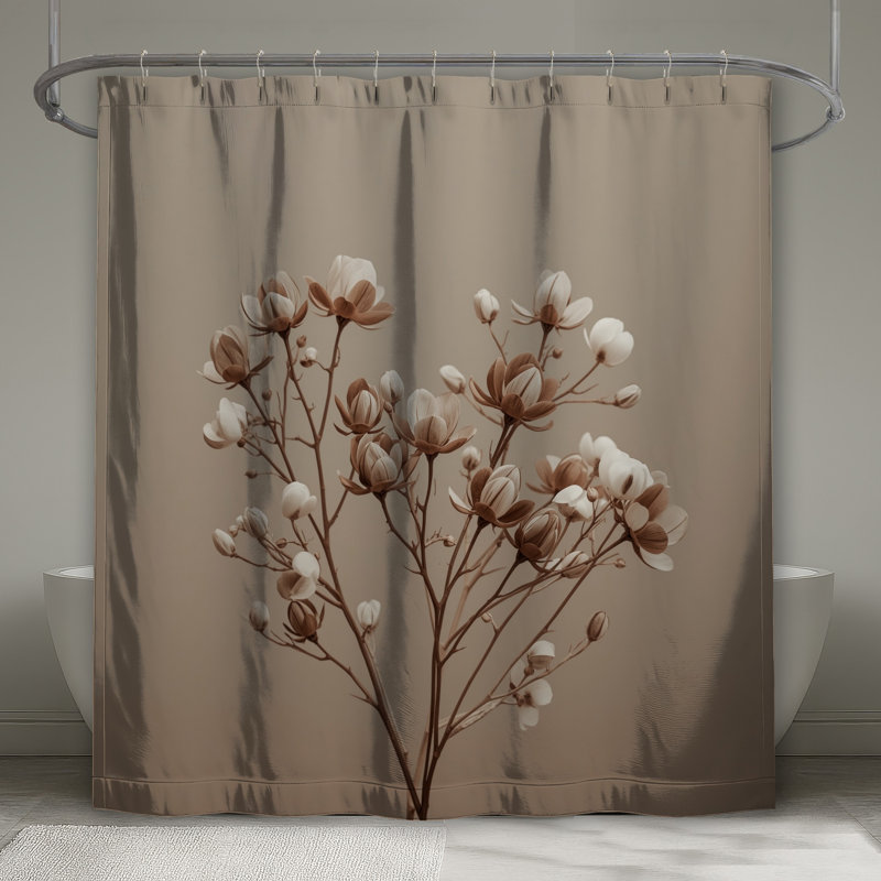 Rideau de douche beige Magnolia, 70in W x 84in H