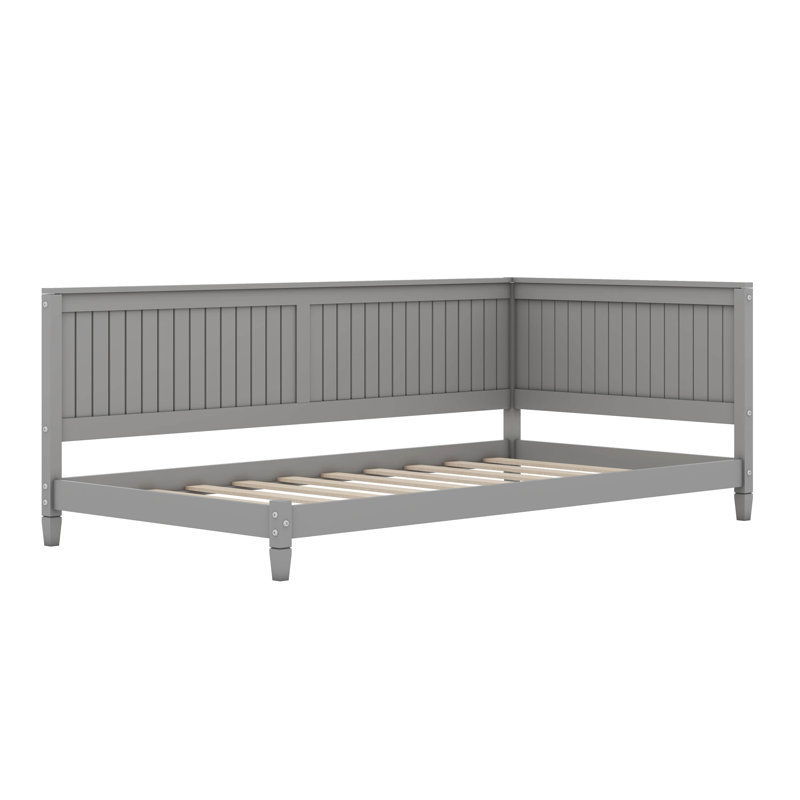 Wood Daybed/Sofa Bed With Armrest, Gray, Twin