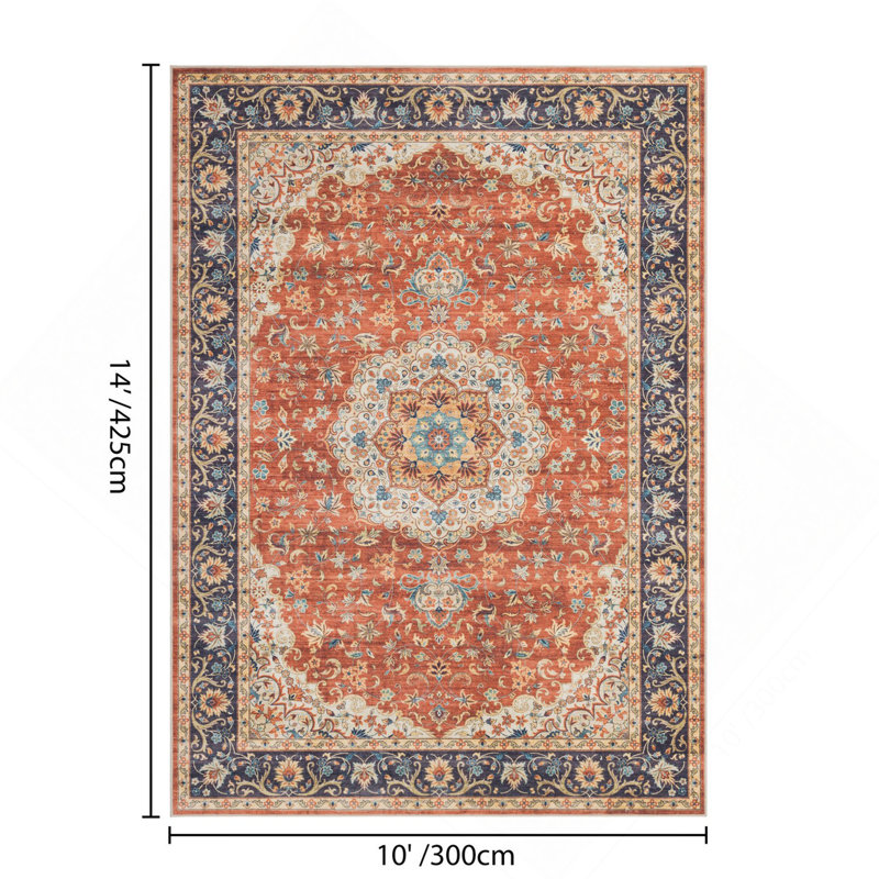 Premier GC_HAM4004 10X14 Red Area Rug, Rectangle 9'10" x 13'11", Red