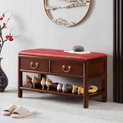 31.5in Retro style Shoe Storage Bench