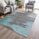 Machine Washable Indoor/Outdoor Xhevrie Teal Rug