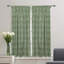 Fabdivine Soft Cozy Pure Linen White Sage Green 27x89 Inches Handmade Block Print 2 Panel Set Summer or Spring, Kitchen Window Pinch Pleated Hook Curtains Farmhouse Floral Pattern, Superstar-578911633