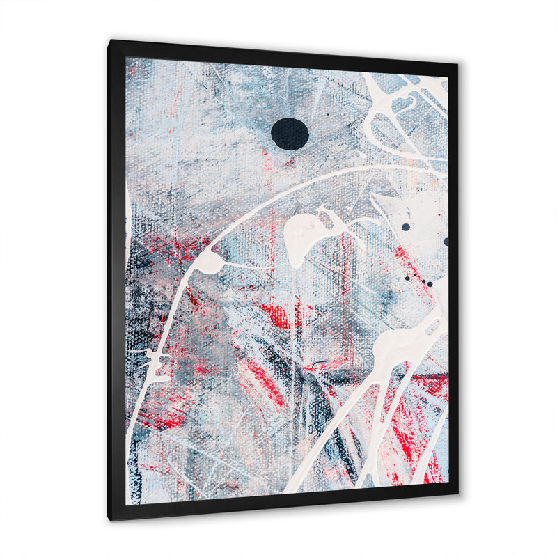 Noir, rouge, blanc et couleurs Spatters II - Décoration murale moderne et contemporaine en toile, H 20 po x l 12 po x P 1 po