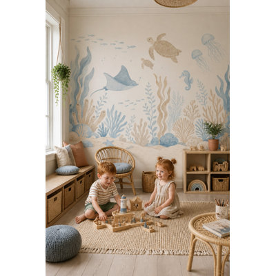 Sea Turtles Wallpaper Underwater Removable Ocean Wall Decor