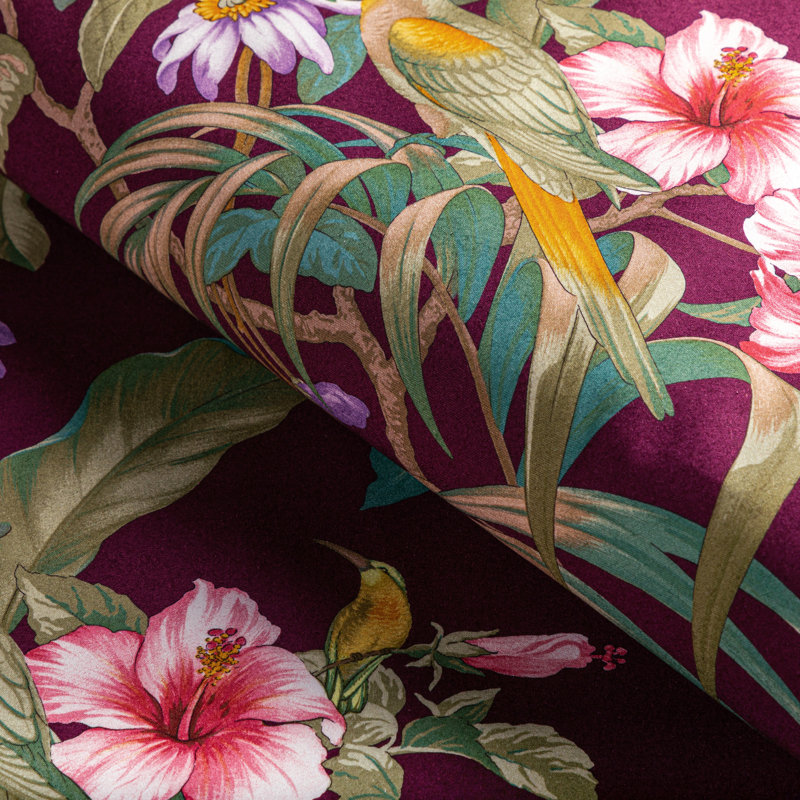 Majorelle Anima Print 100% Cotton Fabric, Aubergine