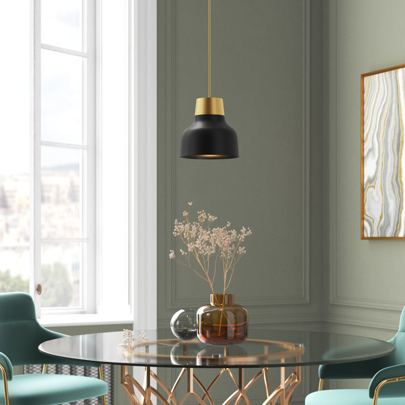 Nickel 1 lumière Meridian en noir mat avec laiton naturel, Noir mat